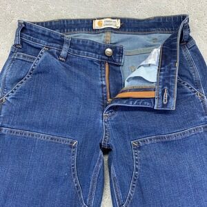 Carhartt Jeans Womens Sz 10 Reg Blue Denim Straight Carpenter Double Knee Pants